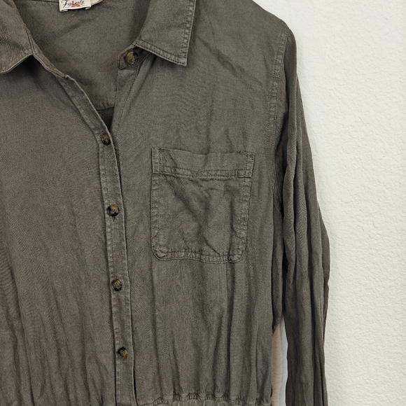 FAHERTY Arlie Day Button Up Linen Blend Jumpsuit In Surplus Green Size M - Picture 10 of 15